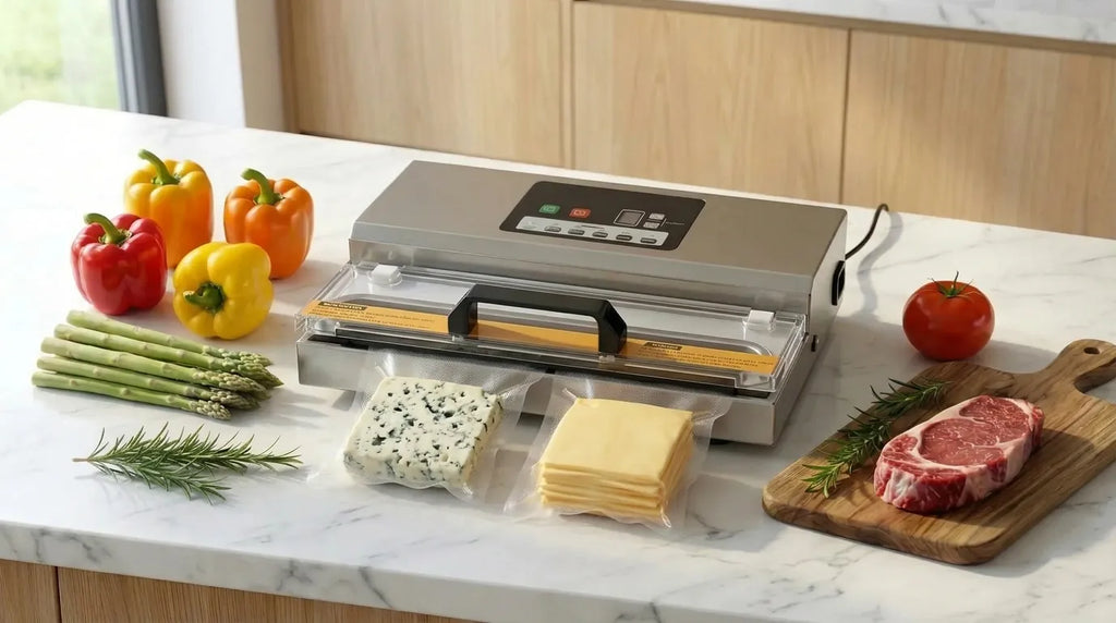 Vacuum machine that vacuum packs cheese