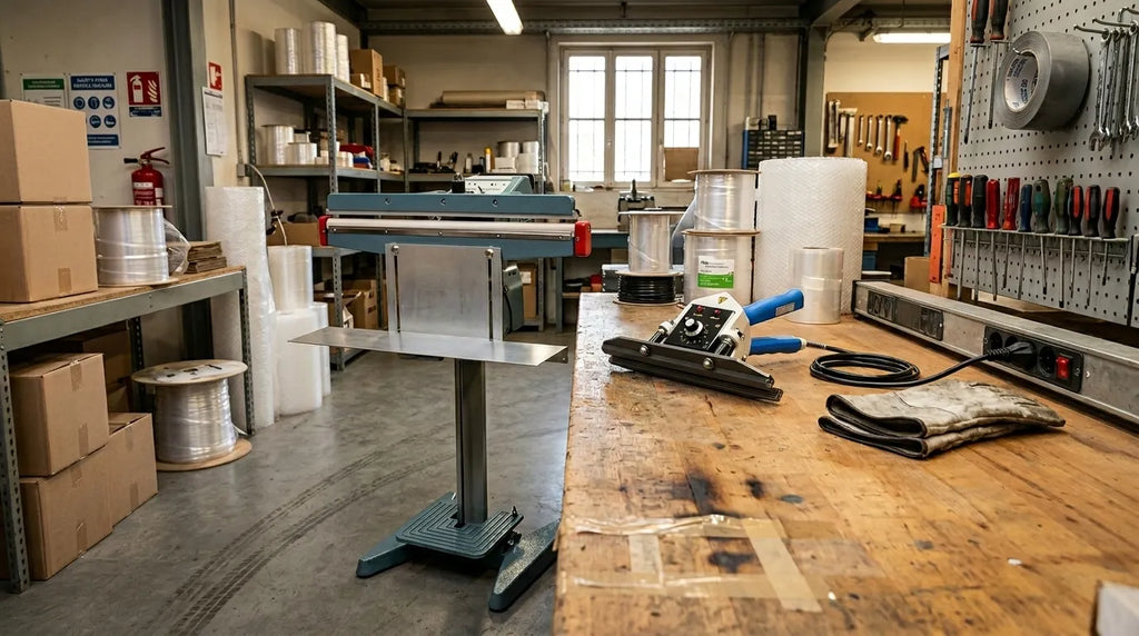 Heat sealers in a professional workshop
