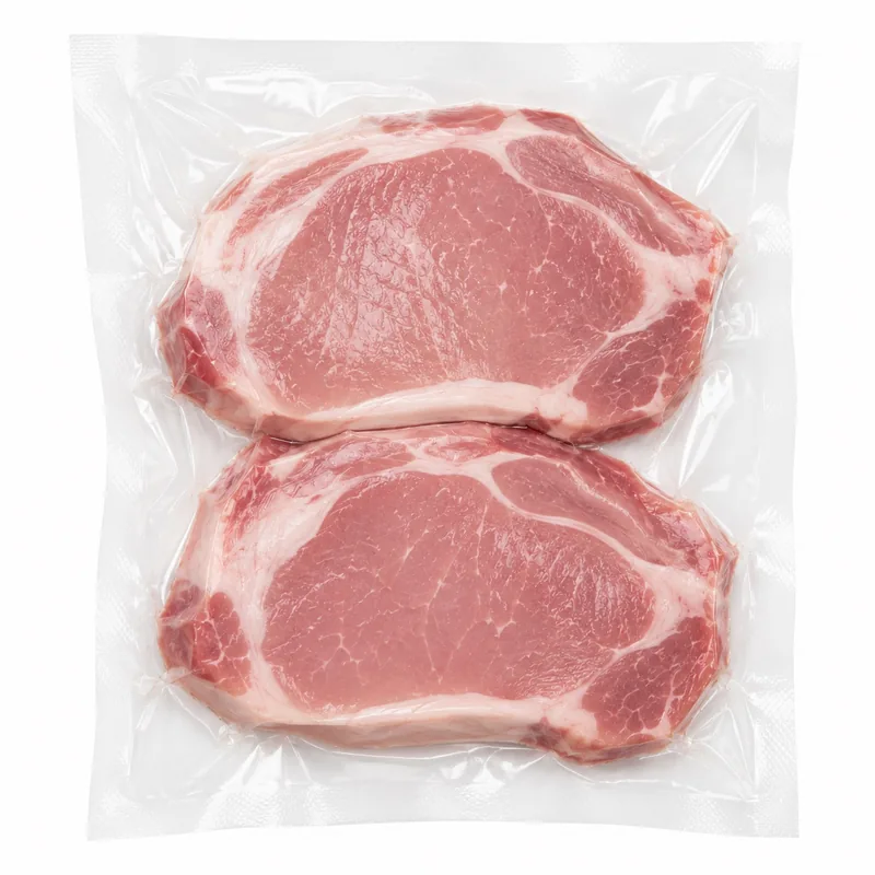 Pièces of porc emballées sous vacuum en butchery
